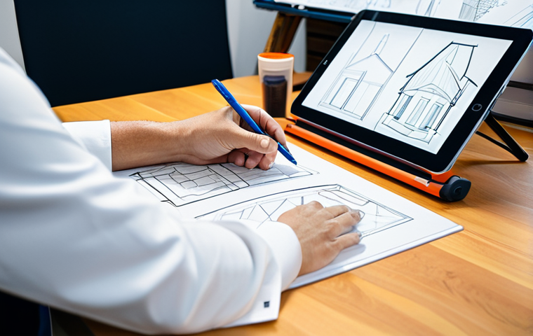 A professional sports apparel designer, wearing modest business casual attire, intently sketching new football jersey concepts on a large digital tablet in a bright, modern design studio. The studio is filled with mood boards showcasing diverse inspirations like historic architecture, natural landscapes, and abstract patterns. Color swatches and fabric samples are neatly arranged on the desk. The scene emphasizes creativity and innovation. The designer is fully clothed, appropriate attire, safe for work, appropriate content, professional, perfect anatomy, correct proportions, natural pose, well-formed hands, proper finger count, natural body proportions, high quality photography, soft studio lighting.