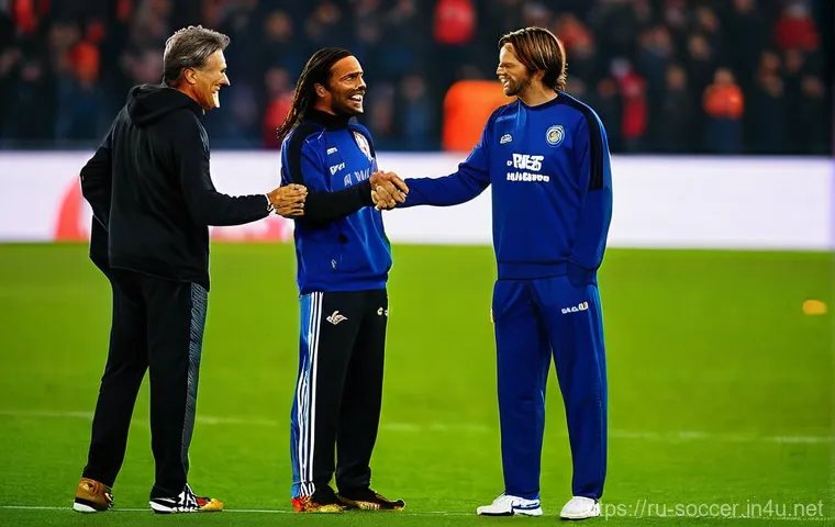 축구 레전드 경기 리뷰 - **Prompt 2: A Hero's Embrace: Fan Connection**
    "A beloved football legend, a charismatic forward...