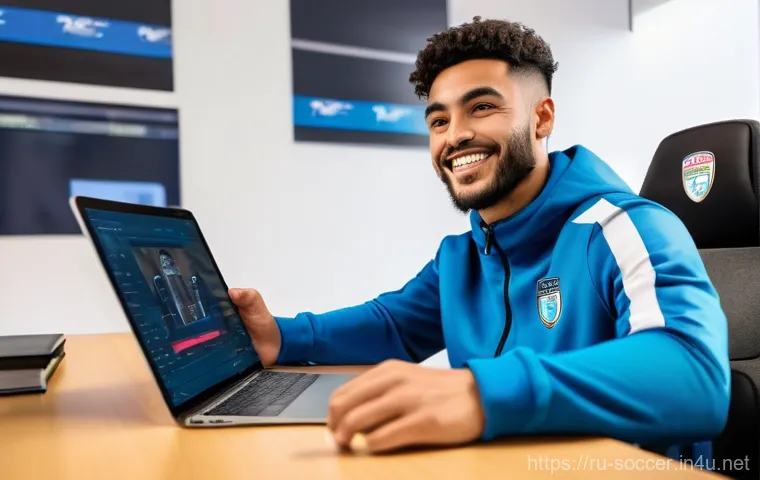 축구 관련 트렌드 소셜미디어 활용법 - **Prompt:** A vibrant, dynamic scene inside a modern football team locker room after a significant v...