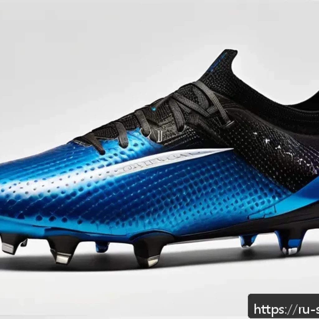 축구 필수 장비 추천 - A dynamic close-up of modern football cleats designed for different playing surfaces, featuring ligh...