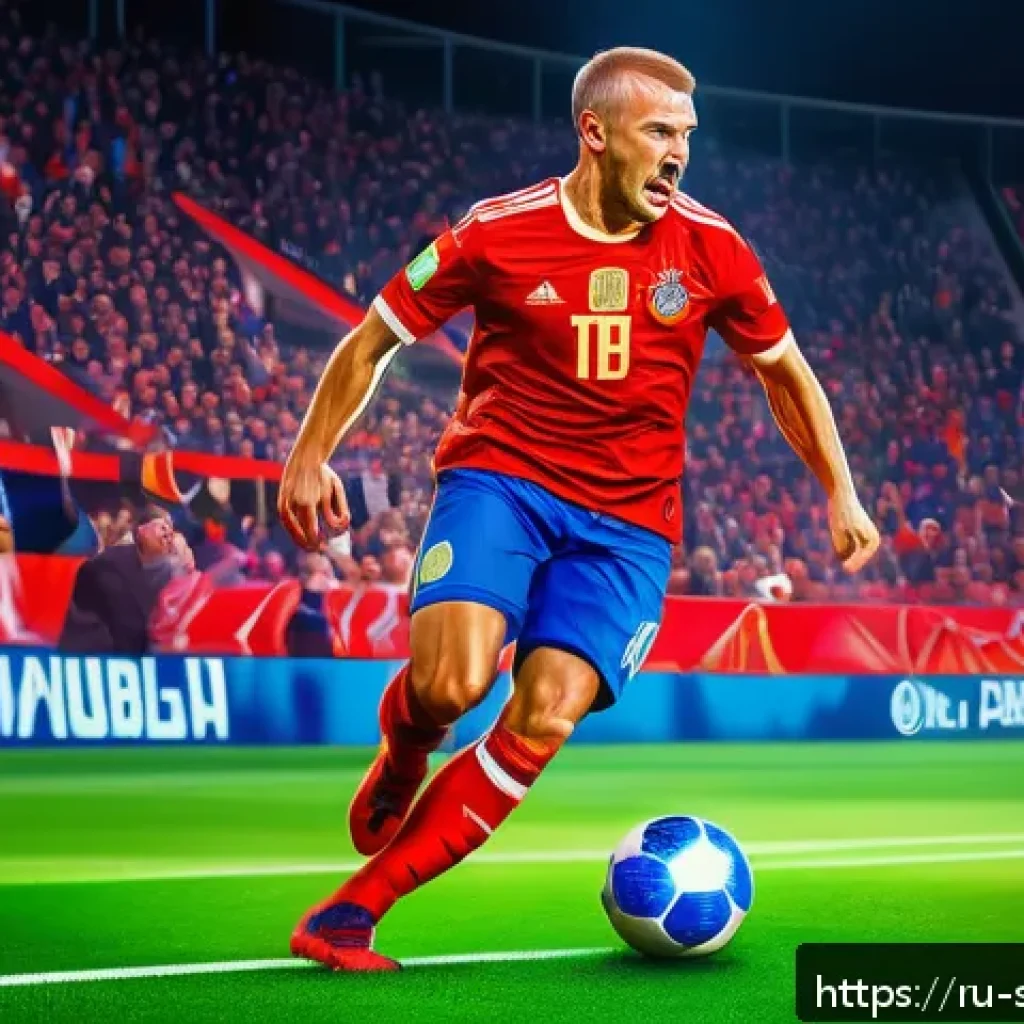 축구 팬 아트 제작법 - A dynamic digital painting of a famous Russian football player in motion during a historic match, de...