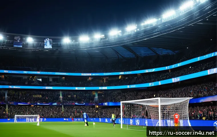 축구 산업별 매출 데이터 - A dynamic and vibrant football stadium during a major European league match, filled with tens of tho...